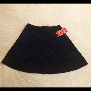 Navy Chevron Skater Skirt.